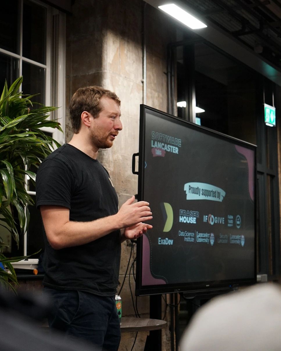 Will Faithfull presenting at Software Lancaster Talks